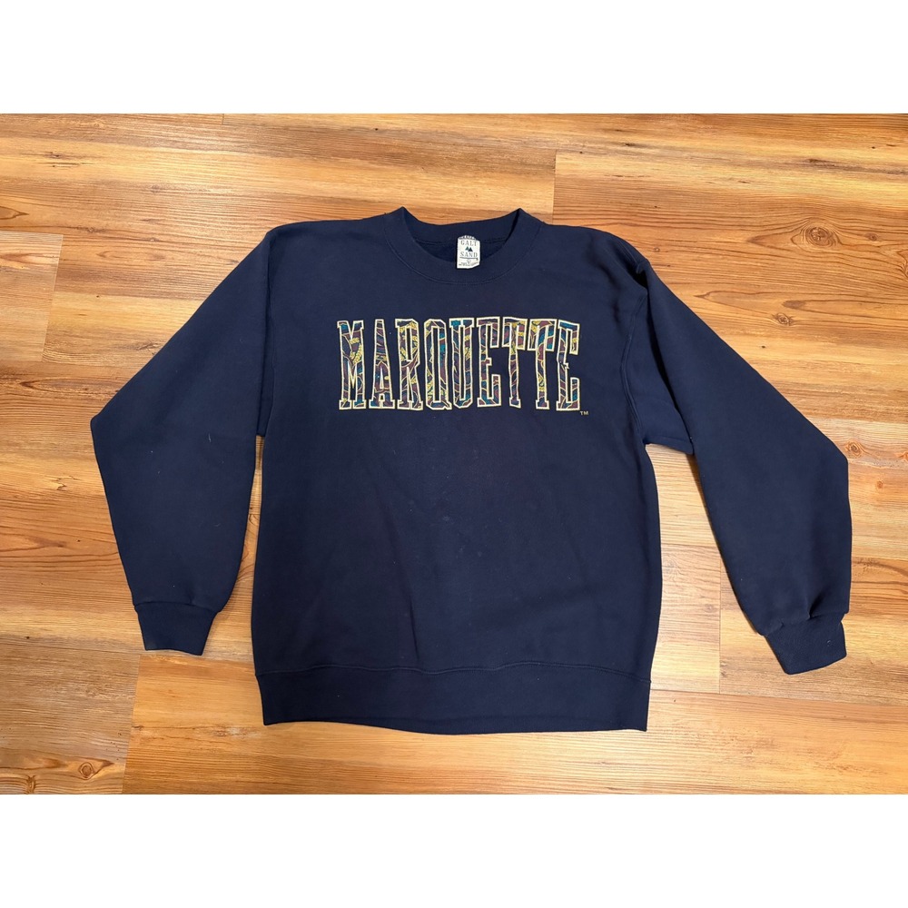 Vintage Galt Sand Marquette University Sweatshirt Navy Blue Made in USA Large